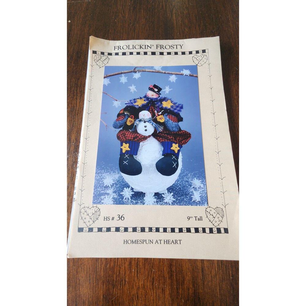 Vintage Frolickin' Frosty Sewing Craft Pattern 9" Tall Homespun at Heart # 36